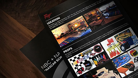 Art direction for Nascar ad bumpers airing on NBC.